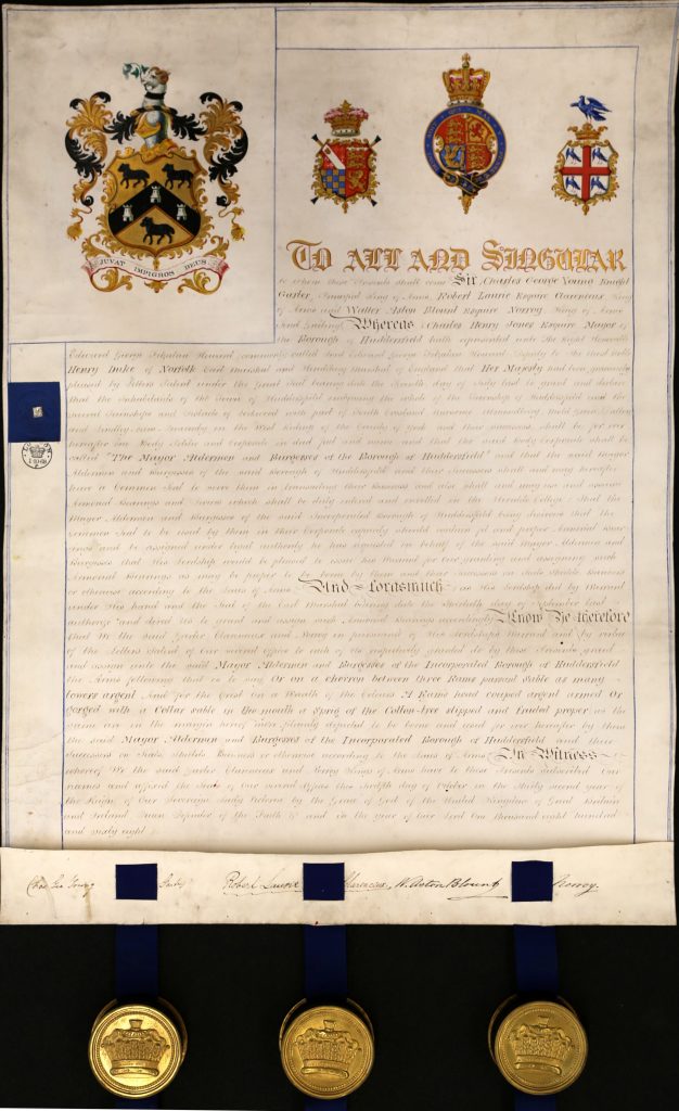 Huddersfield Grant of Arms, 1868